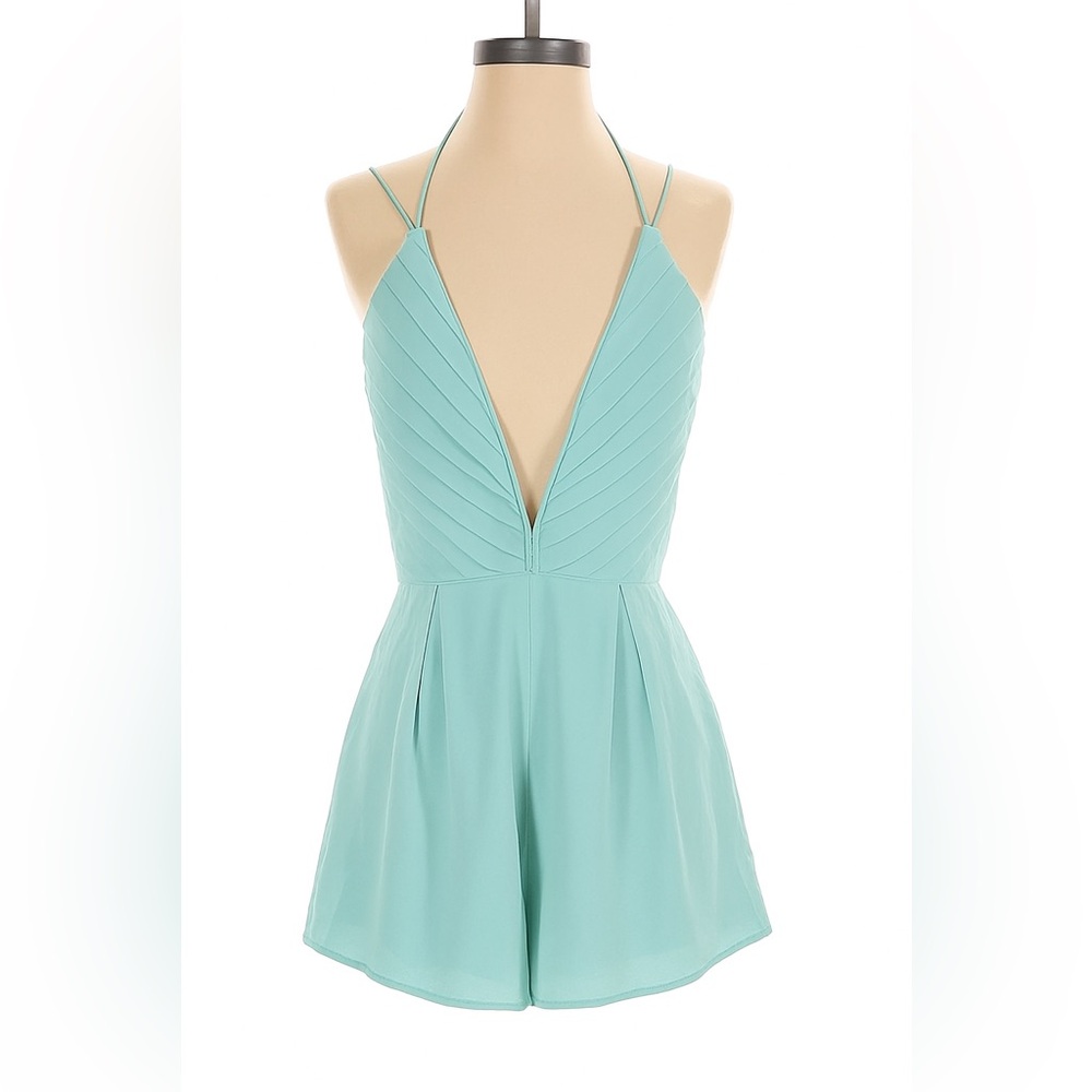 Keepsake Riptide Honeydew Halter Romper / Playsuit- Small